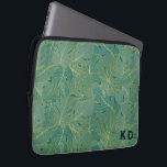 Grönt och guld handflatan löv mönster laptop fodral<br><div class="desc">Denna nedsmutsade grönt och guld handflatan löv,  ett sömlöst mönster,  är ett sätt att på elegant och snyggt slå in era gåvor till alla tillfälle.</div>