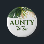 Grönt och Guld Handflatan Löv Tropical Baby Shower Knapp<br><div class="desc">Åt att bli tropiska duschknappar för spädbarn</div>