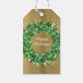 Grönt och Guld Helgdag Presentetikett