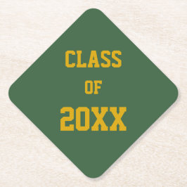 Grönt och Guld i Färg Studenten Underlägg Papper