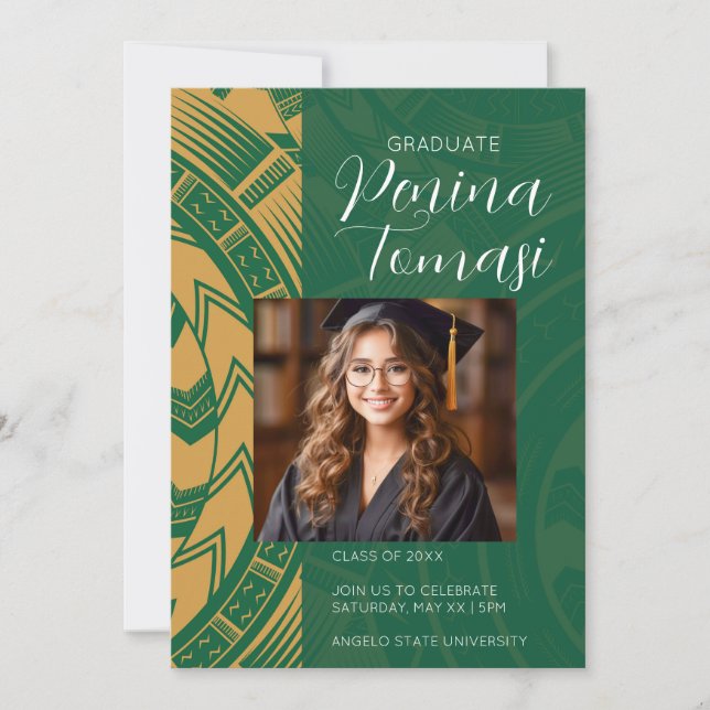 Grönt och Guld Inbjudningar (Framsida)