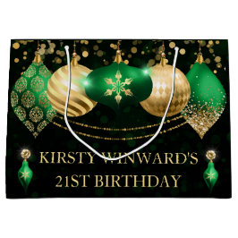 Grönt och Guld Jul Baubles Birthday