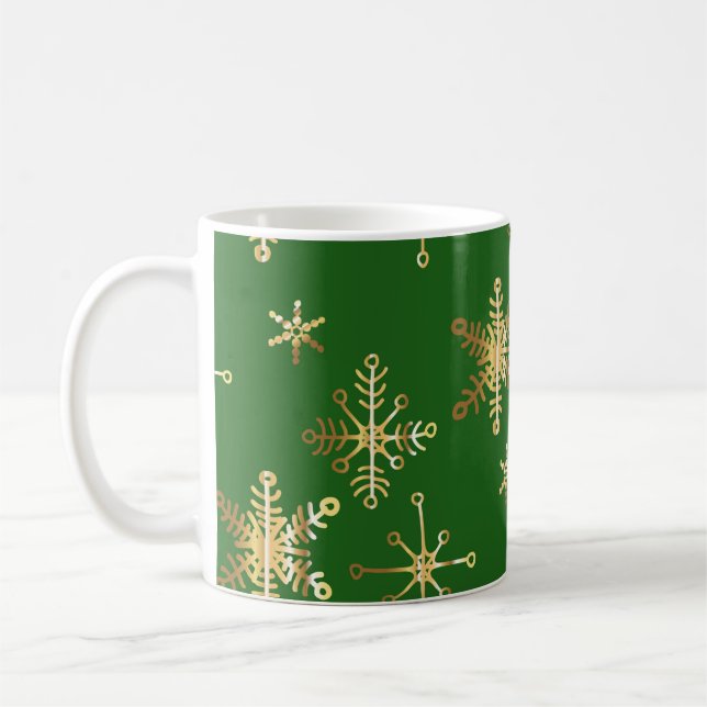 Grönt och Guld jul Kaffemugg (Vänster)
