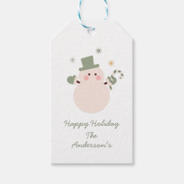 Grönt och Guld Julfest jul Presentetikett