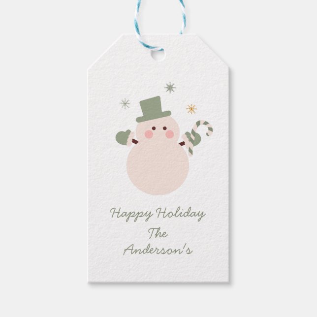 Grönt och Guld Julfest jul Presentetikett (Framsidan)