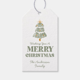 Grönt och Guld Julfest jul Presentetikett