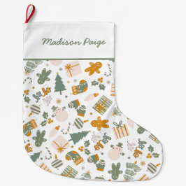 Grönt och Guld Julfest jul Stor Julstrumpa