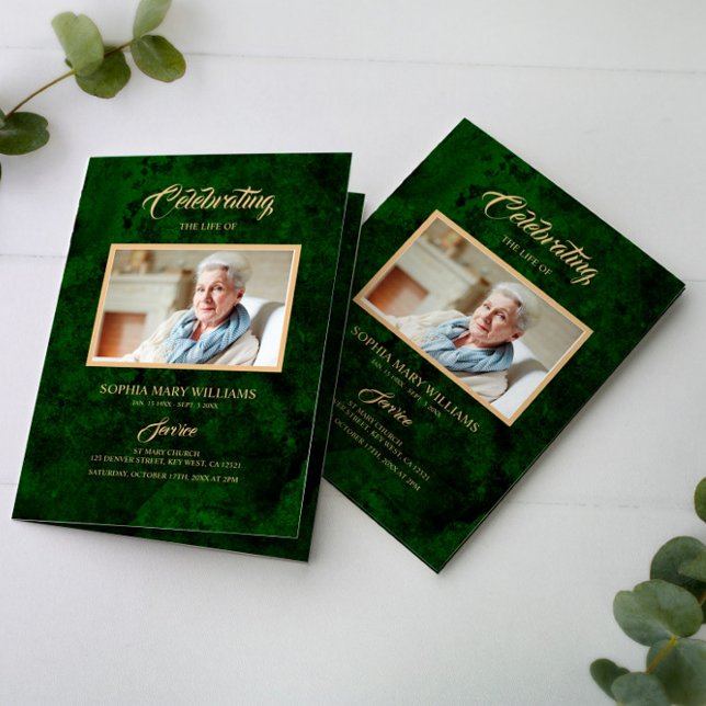 Grönt och Guld-kalligrafi |Memorial Program (Skapare uppladdad)