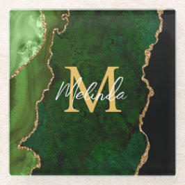 Grönt och Guld Marble Agate