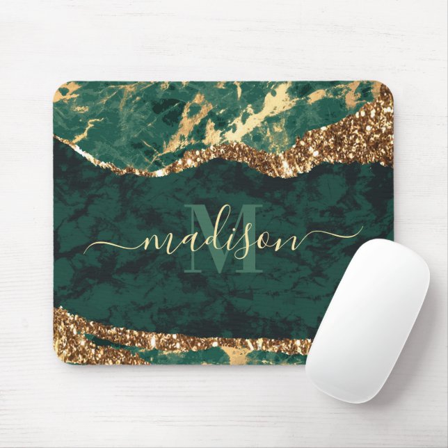 Grönt och Guld Marble Musmatta (Med mus)