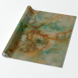 Grönt och Guld Marble Presentpapper