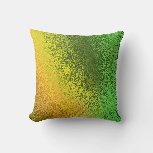 Grönt- och Guld Mönster Pillow-skuggor Kudde (Framsida)