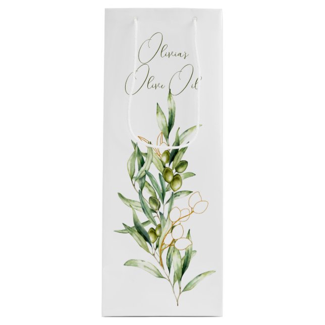 Grönt och Guld Olive Stem Business Merchandise Bag (Framsidan)