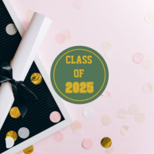 Grönt och Guld skolklass år Runt Klistermärke