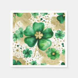 Grönt och Guld St patrick's day Shamrock Pappersservett