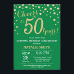 Grönt och Guld Surprise 50:e födelsedagsdiamanten Inbjudningar<br><div class="desc">50:e födelsedagsinbjudan med Grönt och Guld Glitter Diamond. Konfetti Guld. Vuxen födelsedag. Manliga Manar eller Kvinnor födelsedag. Om du vill göra ytterligare anpassningar klickar du på knappen Anpassa och användor verktygen som är utformat för att ändra mallen.</div>
