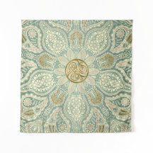 Grönt och guld- Tapestry för CelticTriskele