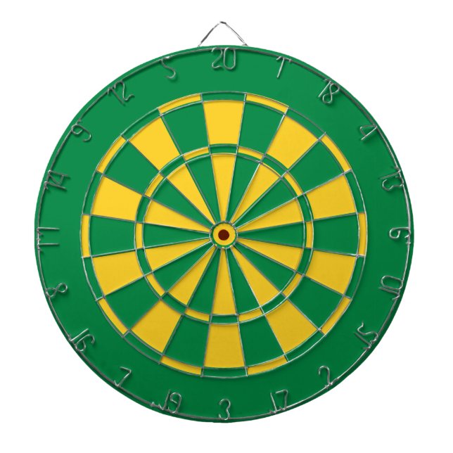 Grönt och Guld Team Färg Dartboard och Darts Darttavla (Framsidan)