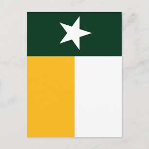 Grönt och Guld Texas Flagga Vykort
