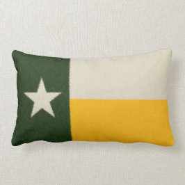 Grönt och guld- Texas flaggatyg Lumbarkudde