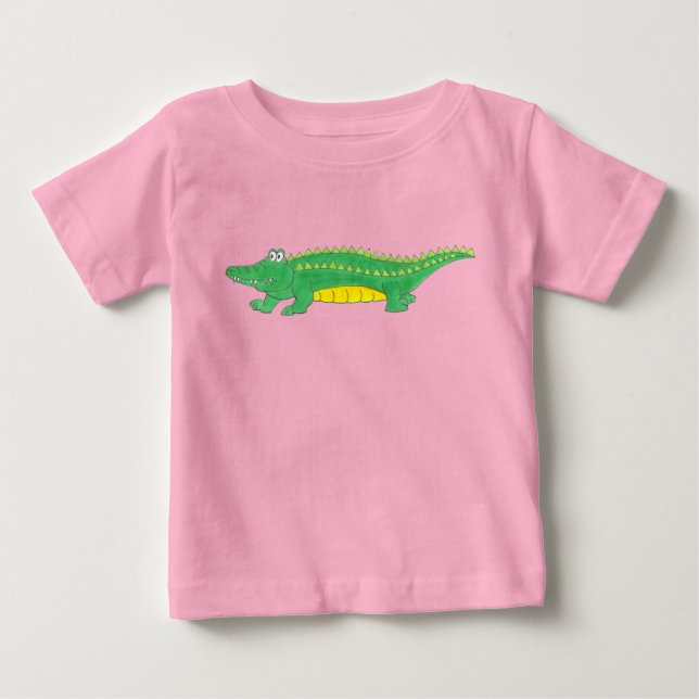 Grönt och Gult Alligator Gator Tee (Framsida)