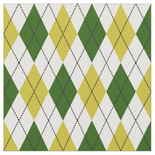 Grönt och gult Argyle mönster Tyg