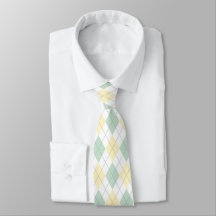 Grönt och Gult Argyle Necktie