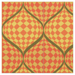 Grönt och Gult av Taffi Op Art-Orange Tyg