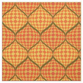 Grönt och Gult av Taffi Op Art-Orange Tyg
