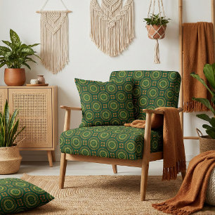 Grönt och Gult Boho Chic Decorative Mönster Tyg