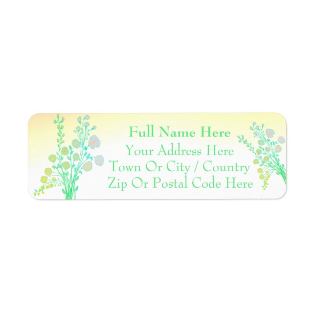 Grönt och Gult för mikroorganismer Returadress Etikett (Framsidan)