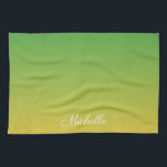 grönt och gult för personlig kökshandduk<br><div class="desc">grönt och gult för personlig</div>