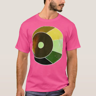 Grönt och gult för tvättning av halvmåne Måne T Shirt
