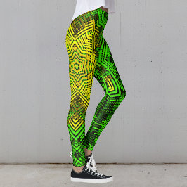 Grönt och Gult för Weave Mandala Leggings