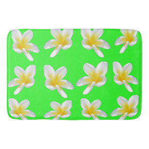 Grönt och Gult Frangipani Mönster Badrumsmatta
