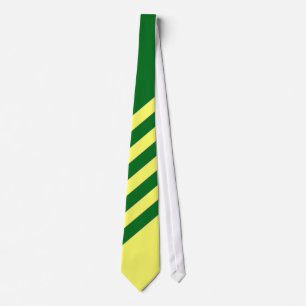 Grönt och gult görad randig Tie Slips