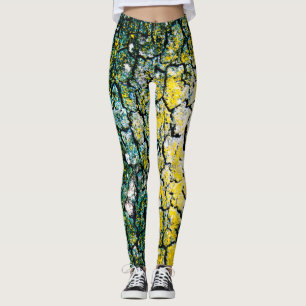 Grönt och Gult Leggings