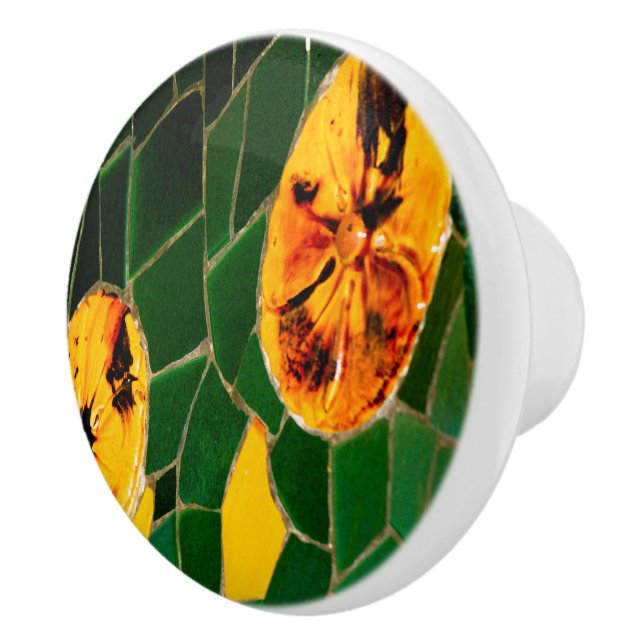 Grönt och Gult Mosaic Knopp (Höger)