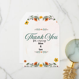 Grönt och Gult Organiskt vattenfärgen Tack Kort