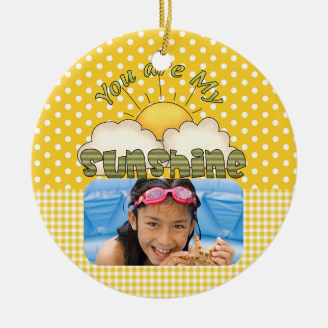 Grönt och Gult Sunshine Ornament (Framsidan)