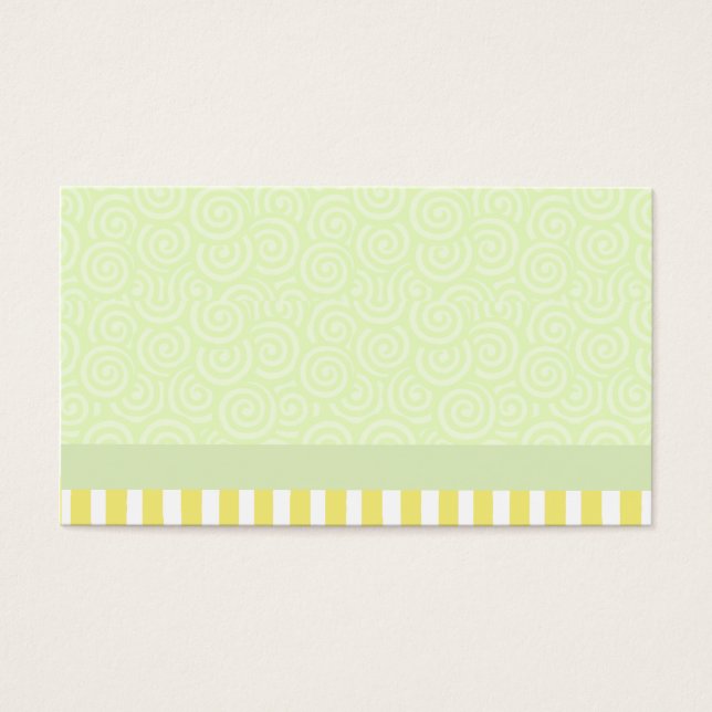 Grönt och Gult Swirls och Rand Visitkort (Framsidan)