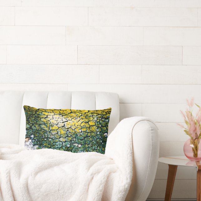 Grönt och Gult Träd Bark Lumbarkudde (Soffa)