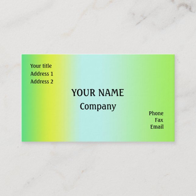 Grönt och gult visitkort (Framsida)