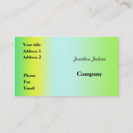 Grönt och gult visitkort
