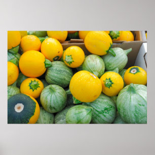 Grönt- och gultsquash poster