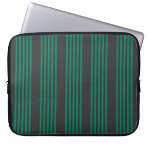 Grönt och kolfiber i rand mönster laptop fodral
