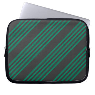 Grönt och kolfiber i rand mönster laptop fodral