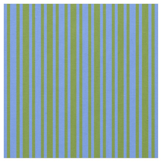 Grönt och kornblomma Blå Färgad stripe Mönster Tyg (Närbild)
