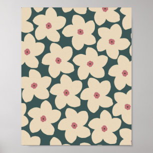 Grönt- och krämåterloppsblomma poster