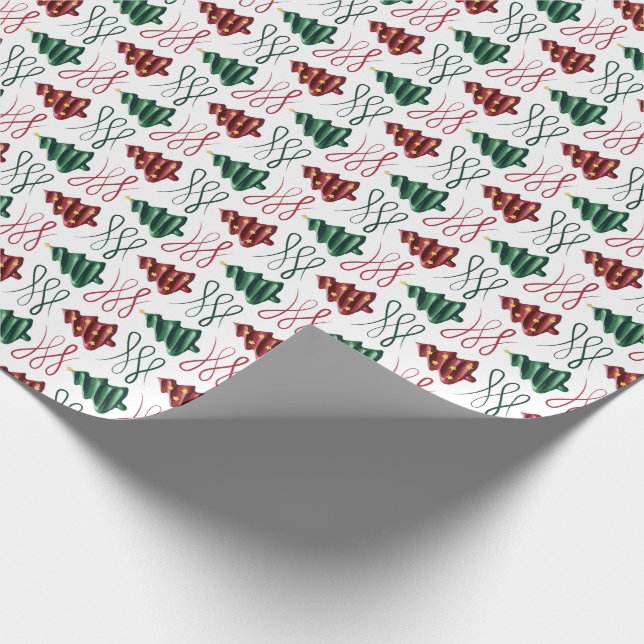 Grönt och läppstift från julgran presentpapper (Hörn)